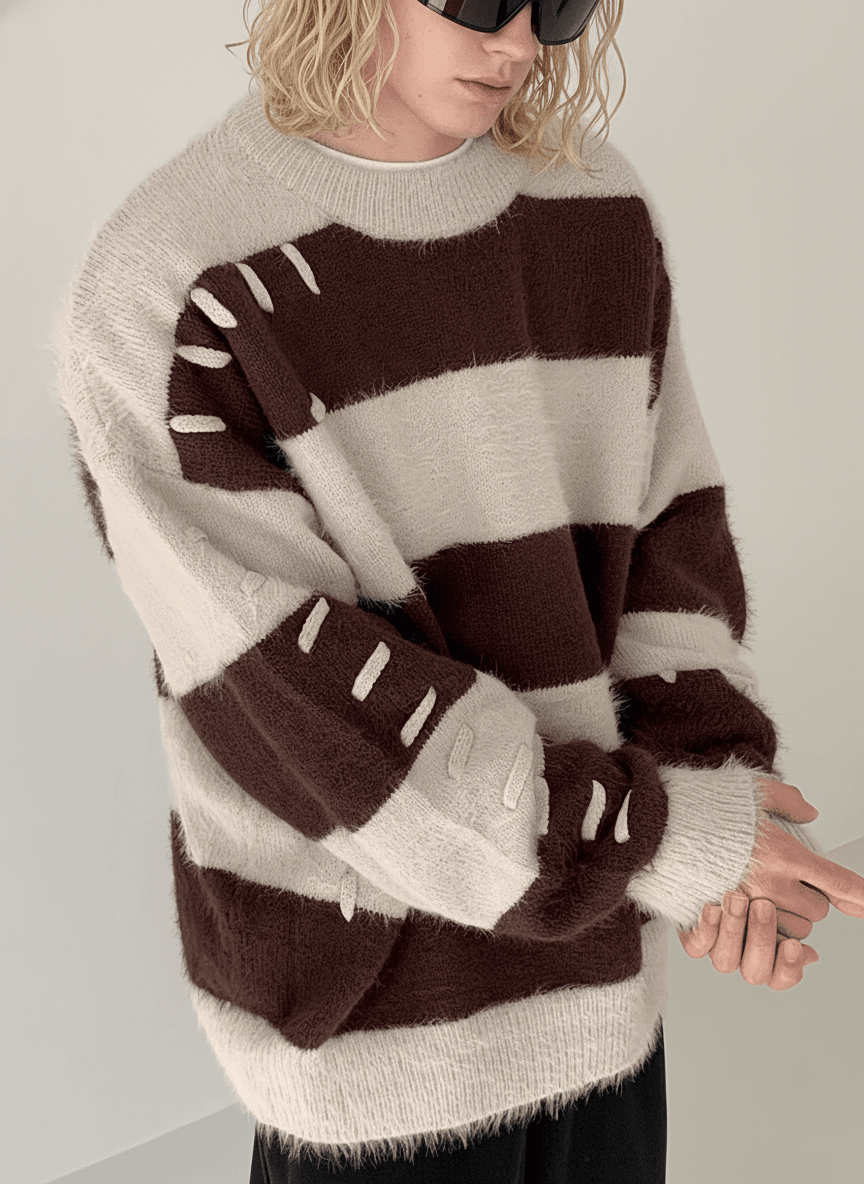 [DAZIONSED] Patch design mohair knit sweater na772