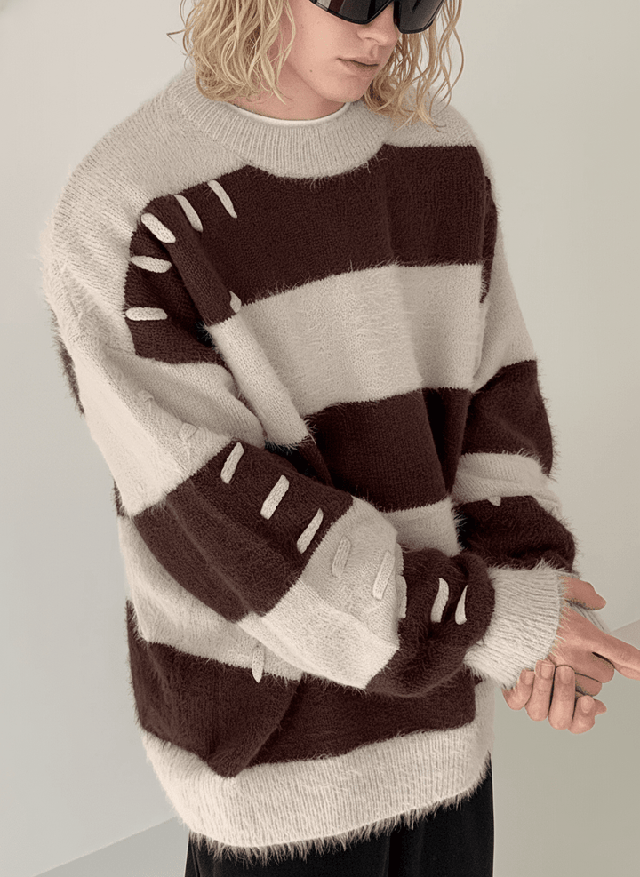[DAZIONSED] Patch design mohair knit sweater na772