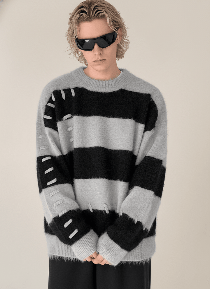 [DAZIONSED] Patch design mohair knit sweater na772