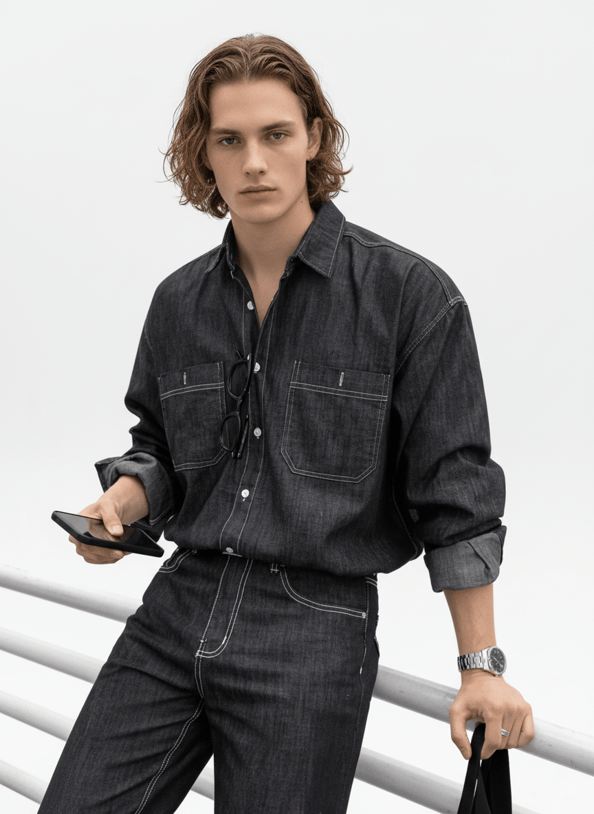 [MRCYC] Korean version of denim tops + bottoms na1017