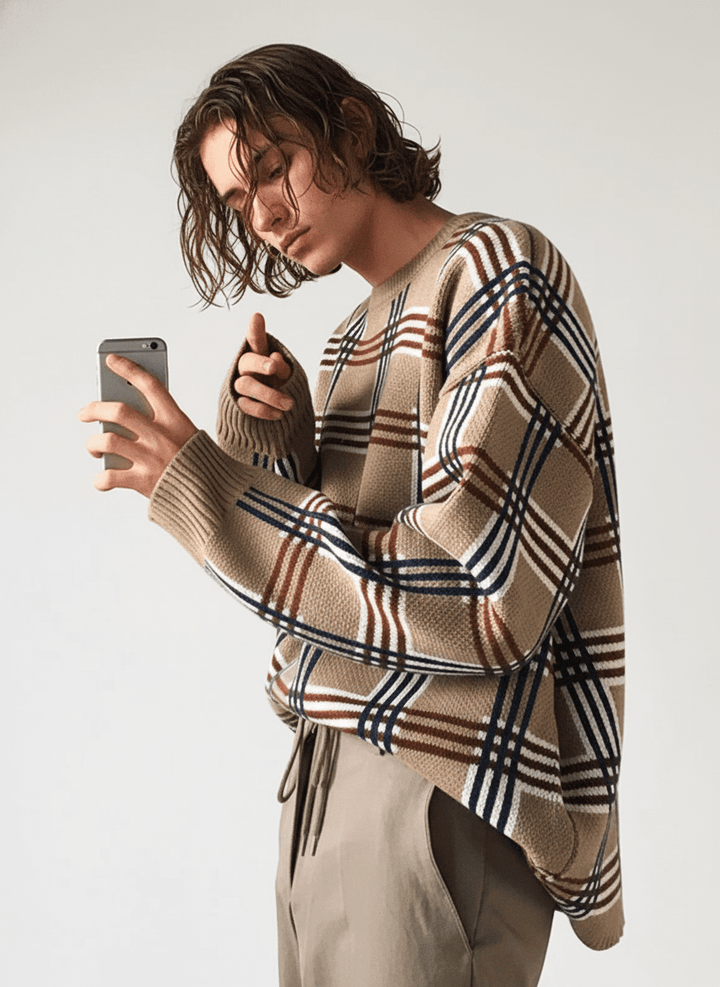 [MRCYC] Plaid Overknit na623