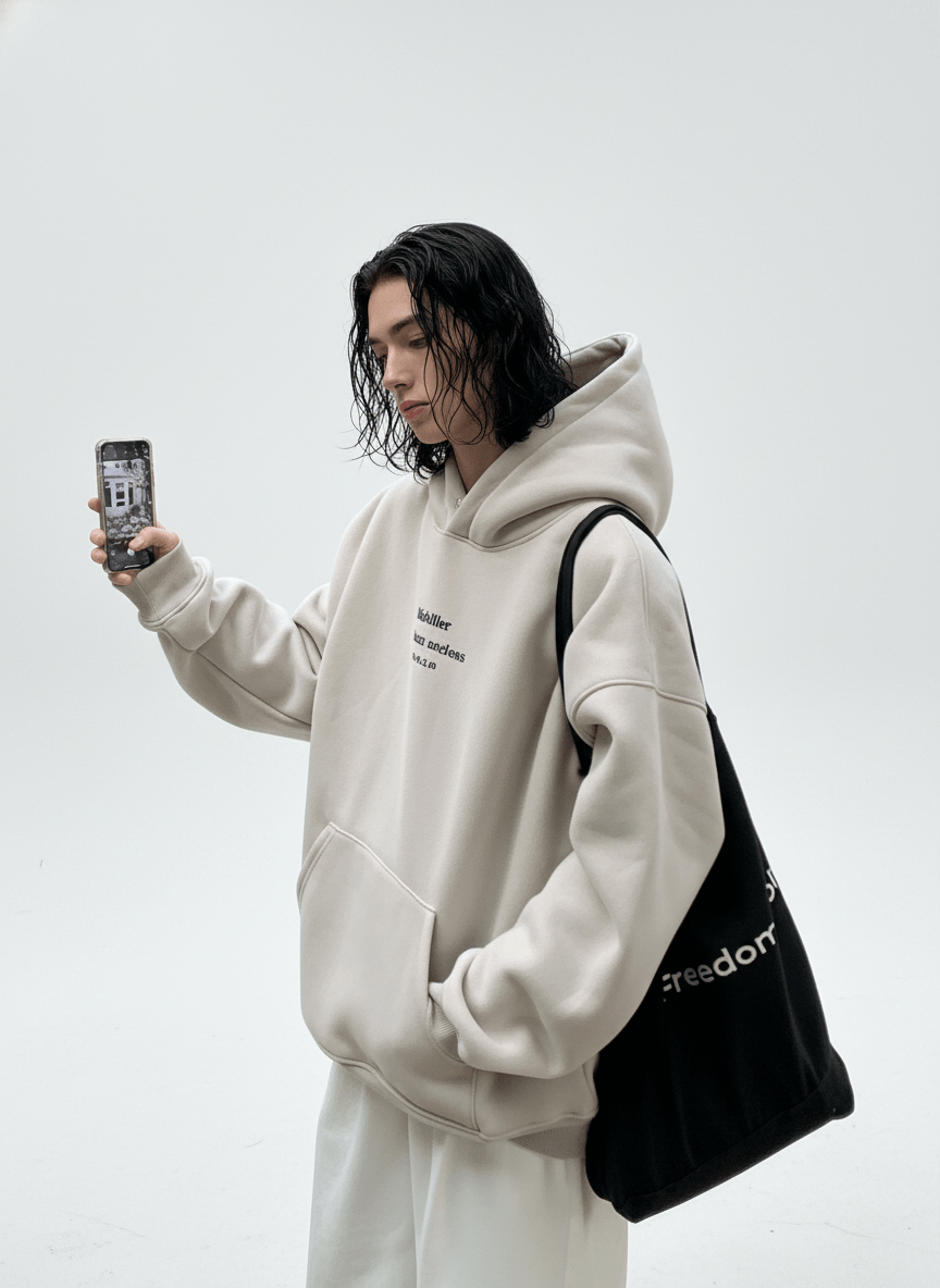 [ONELYC1NS]letters hooded na1700