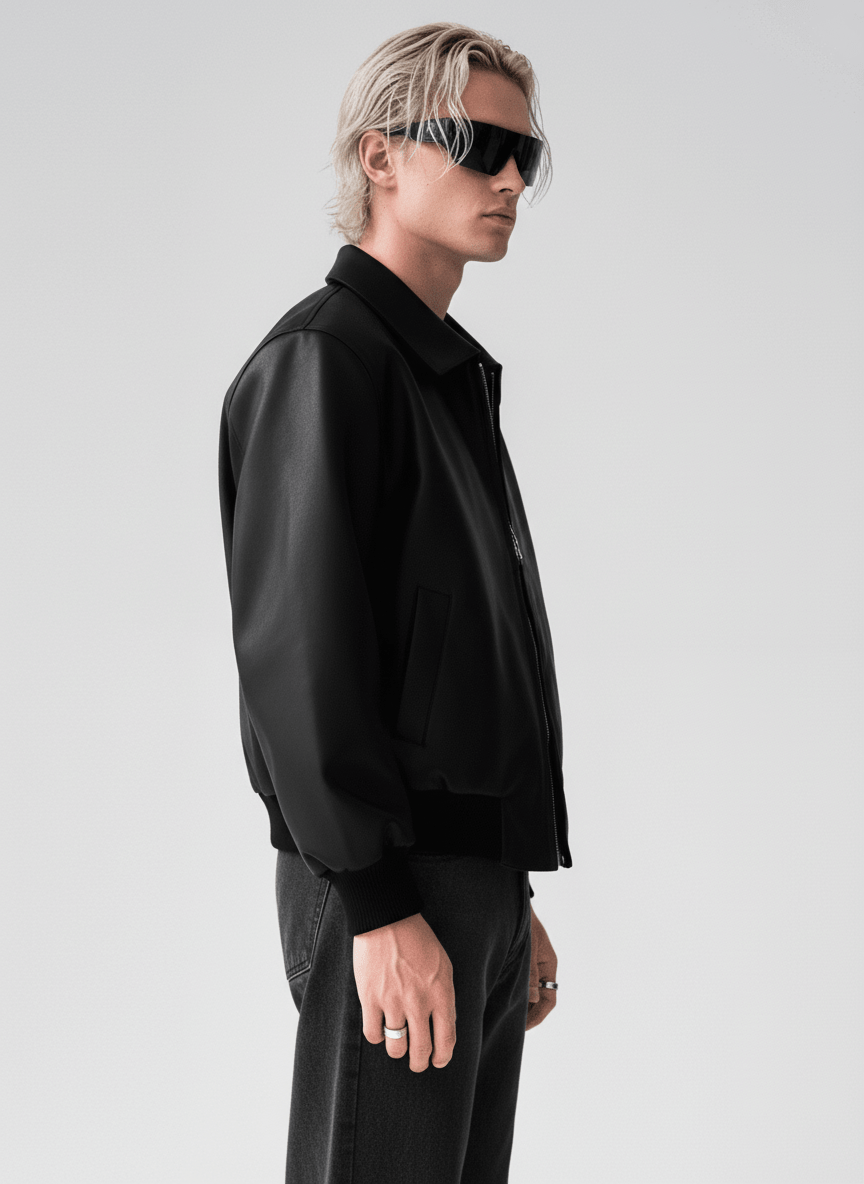 [HOHO] Dumb black leather jacket NA523