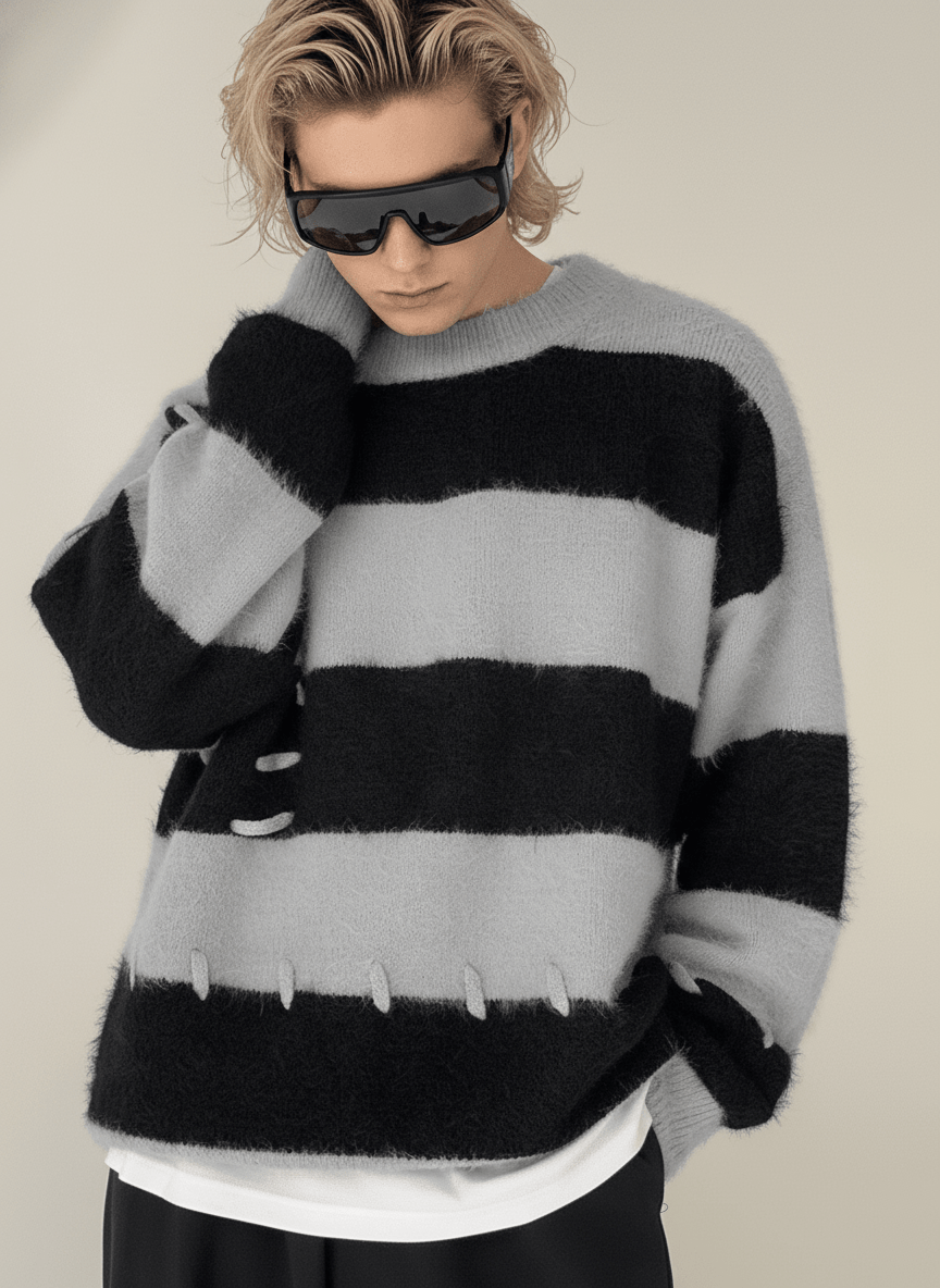 [DAZIONSED] Patch design mohair knit sweater na772