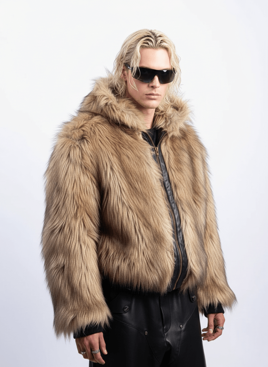 [PLAN1ONE] reversible leather cotton jacket na1672