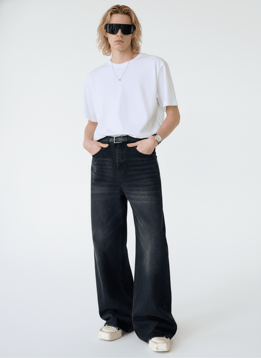 [ONELYC1NS] Whiskered Denim Pants na1095