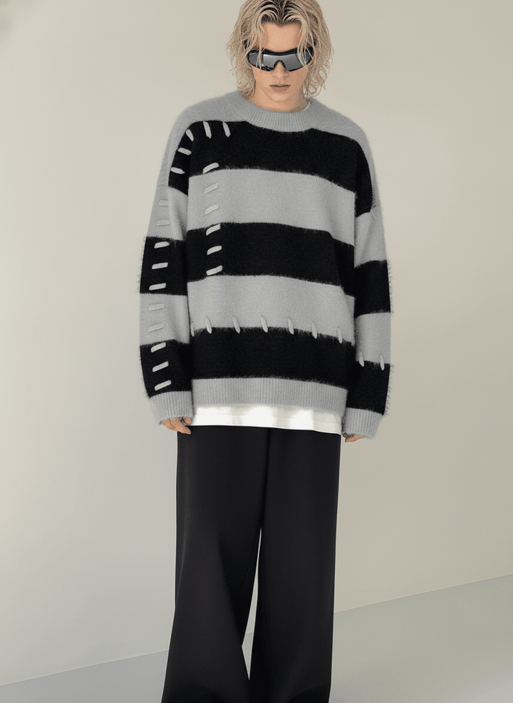 [DAZIONSED] Patch design mohair knit sweater na772