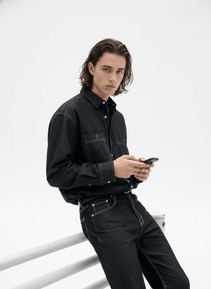 [MRCYC] Korean version of denim tops + bottoms na1017