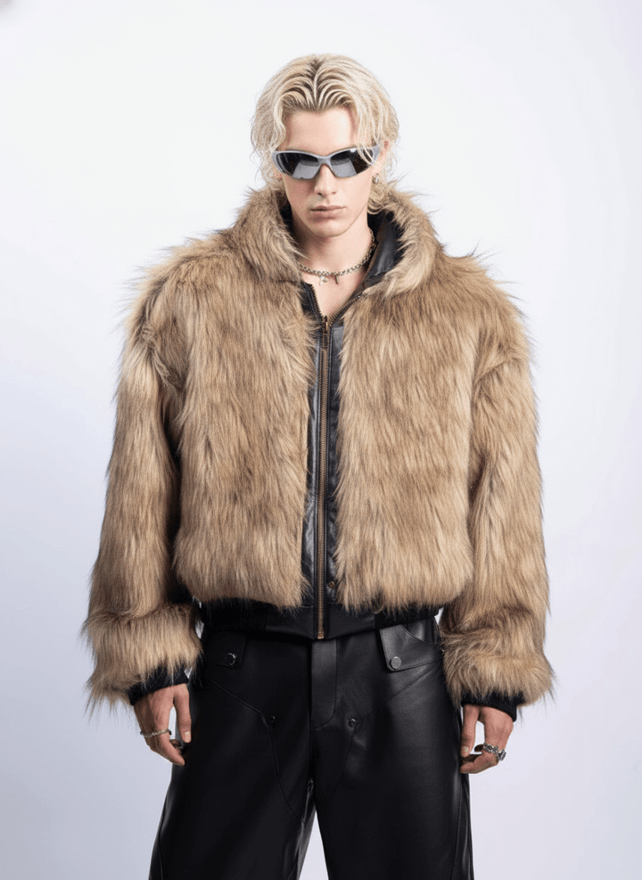 [PLAN1ONE] reversible leather cotton jacket na1672