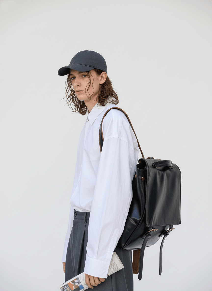 Leather British Backpack na863