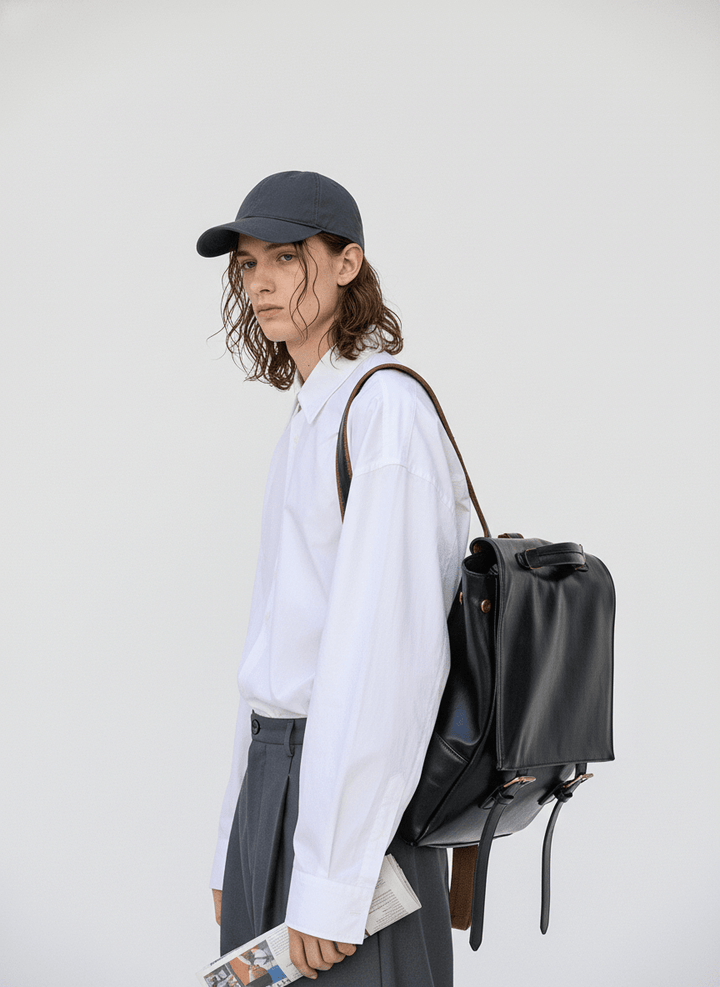 Leather British Backpack na863