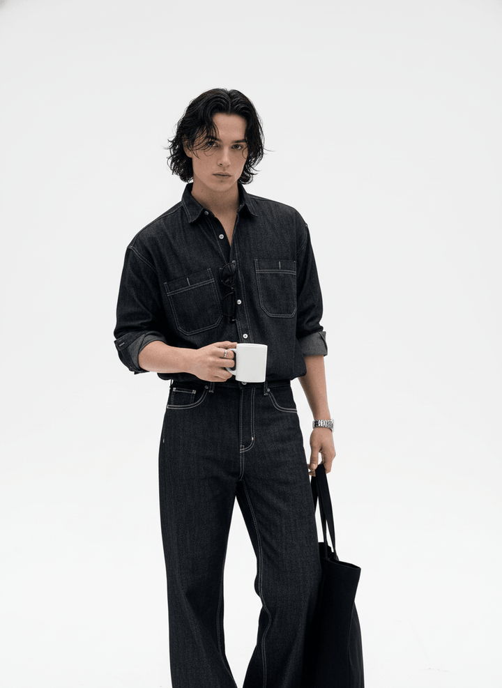 [MRCYC] Korean version of denim tops + bottoms na1017