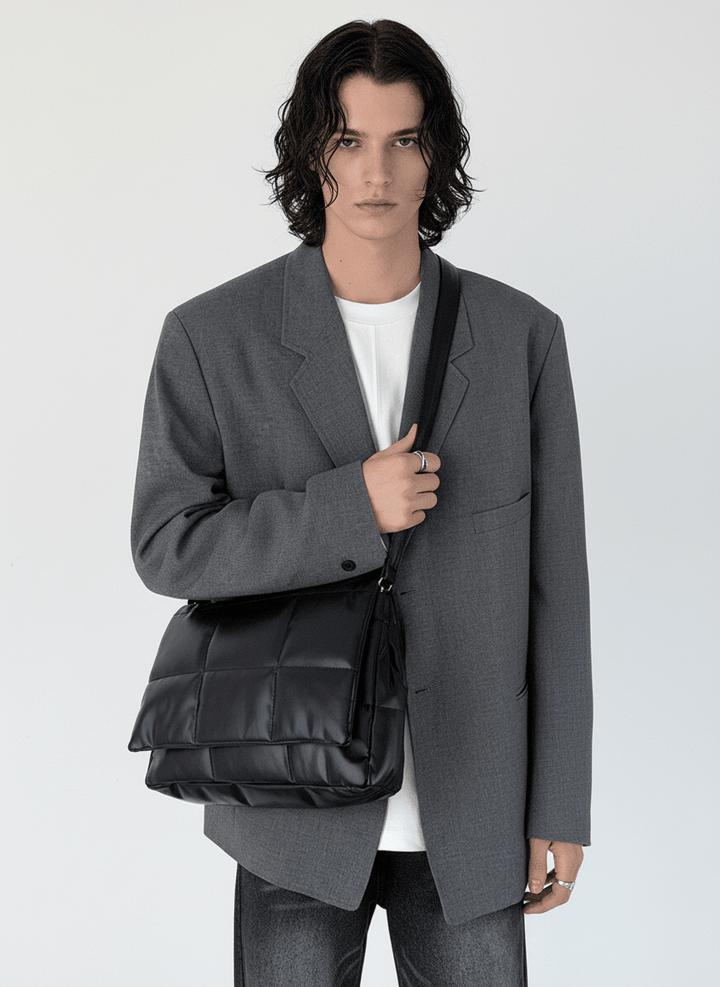 silk filling leather crossbody messenger bag na867