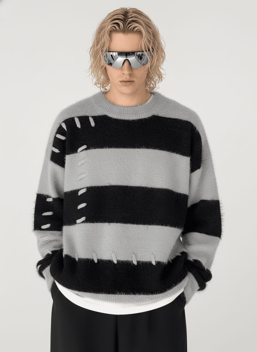 [DAZIONSED] Patch design mohair knit sweater na772