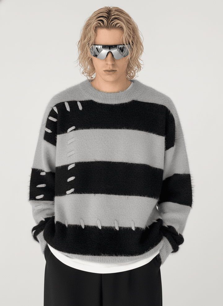 [DAZIONSED] Patch design mohair knit sweater na772
