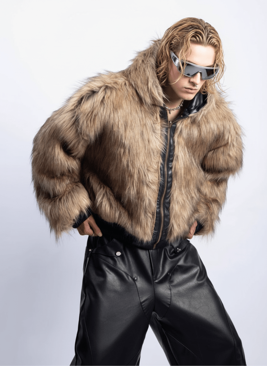 [PLAN1ONE] reversible leather cotton jacket na1672