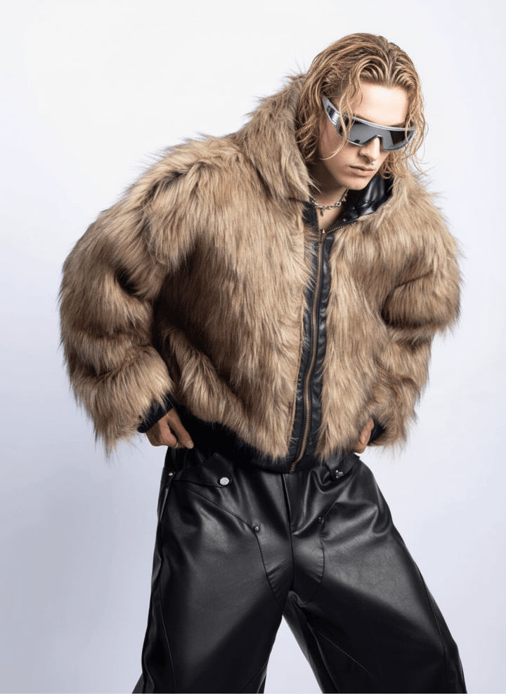 [PLAN1ONE] reversible leather cotton jacket na1672