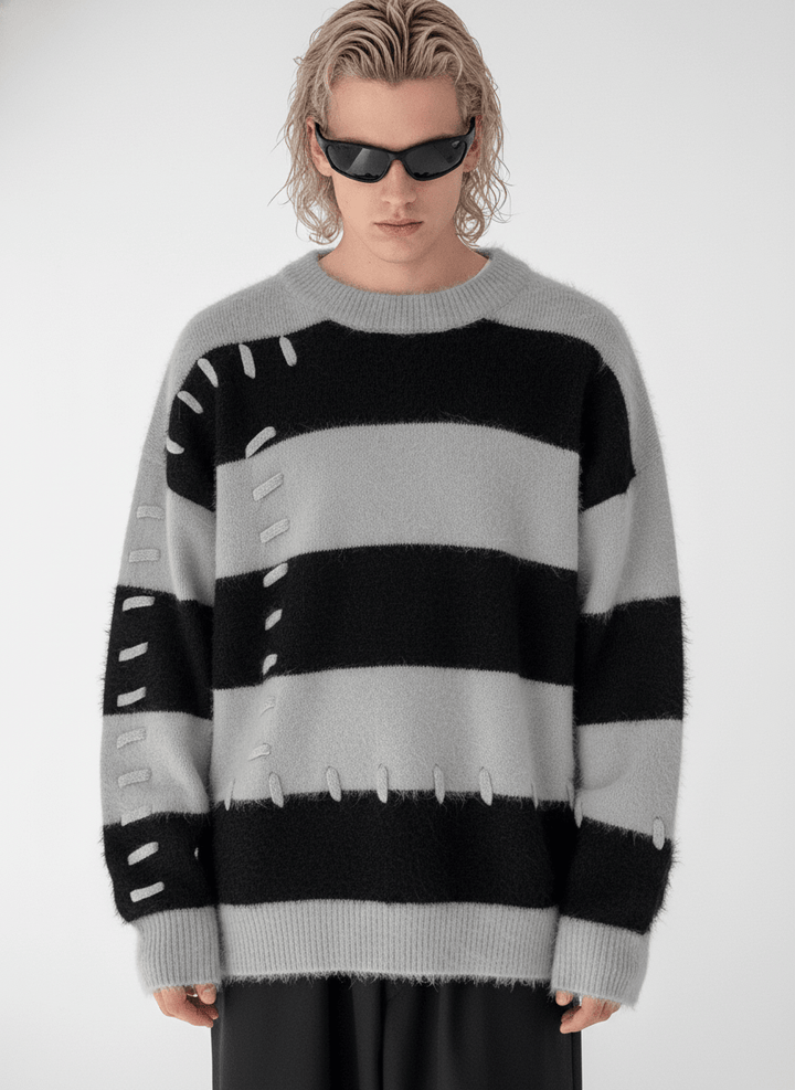 [DAZIONSED] Patch design mohair knit sweater na772