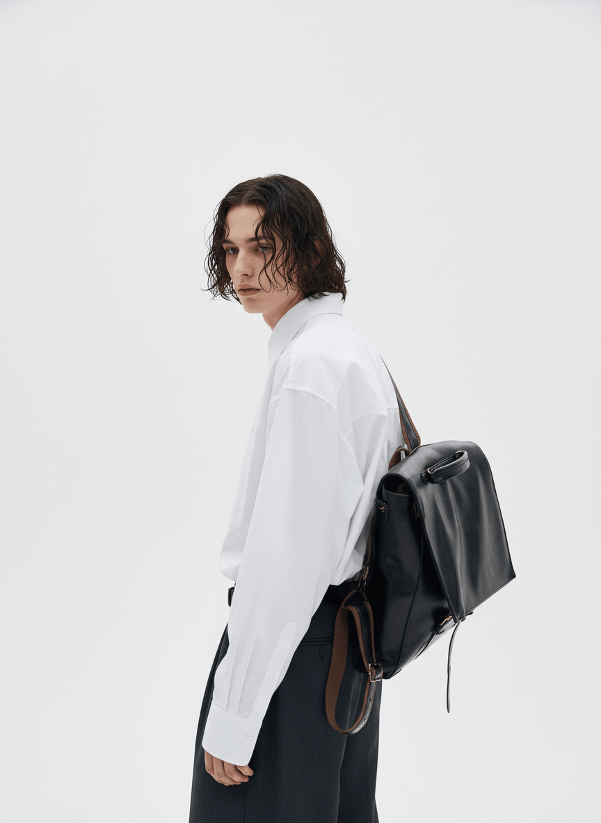 Leather British Backpack na863