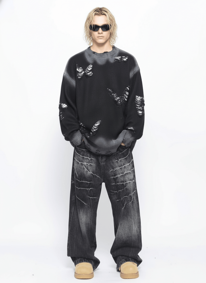 【Mz】Niche design hole knit na1546