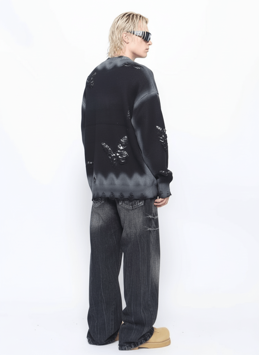 【Mz】Niche design hole knit na1546