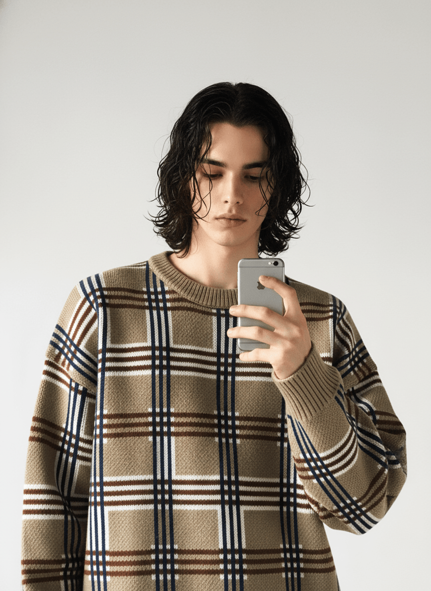 [MRCYC] Plaid Overknit na623