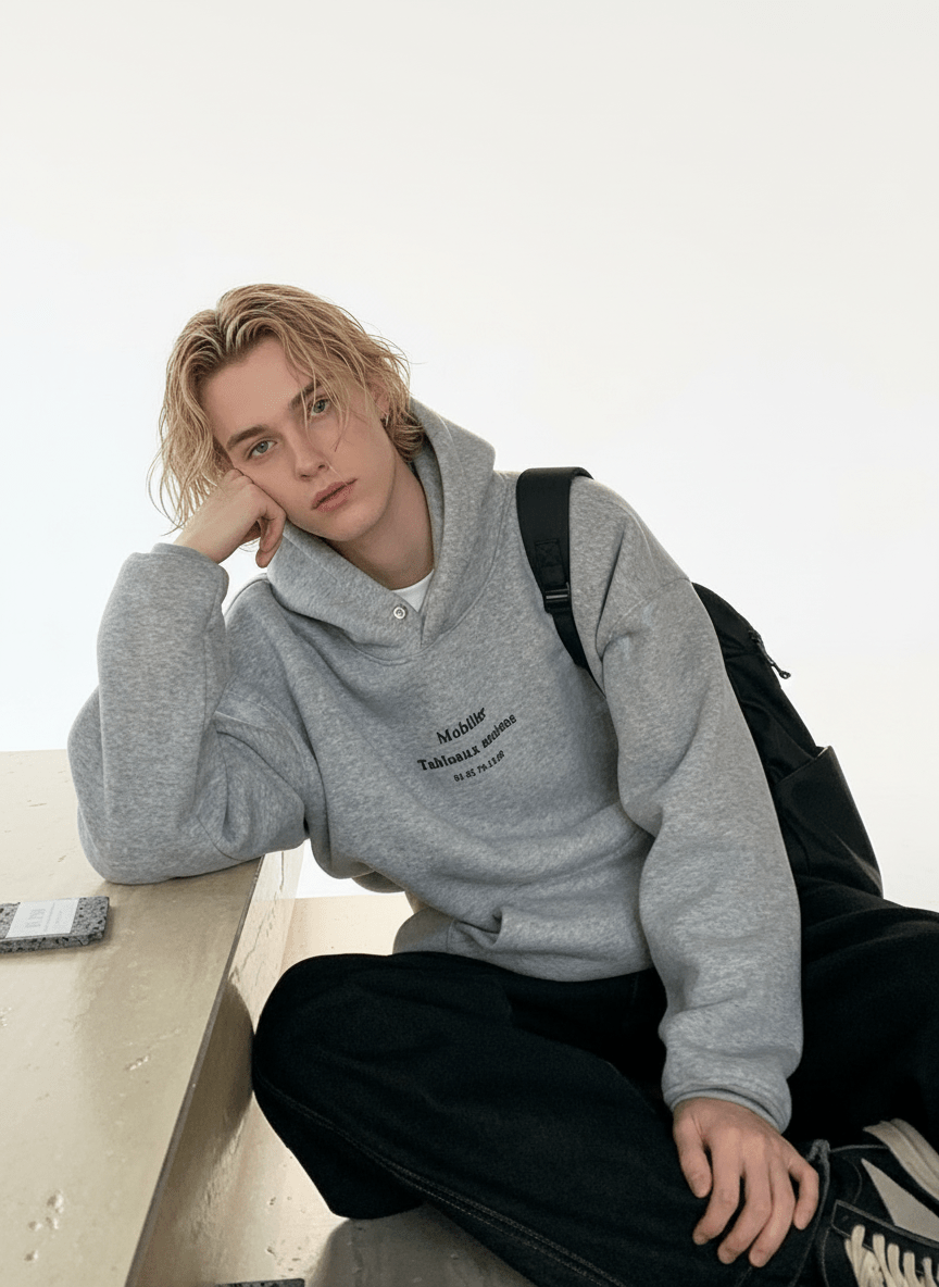 [ONELYC1NS]letters hooded na1700