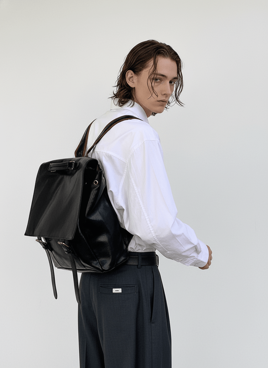 Leather British Backpack na863