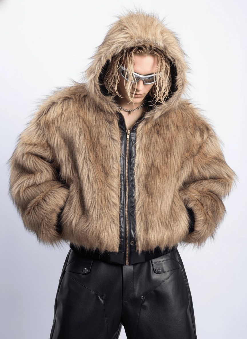 [PLAN1ONE] reversible leather cotton jacket na1672