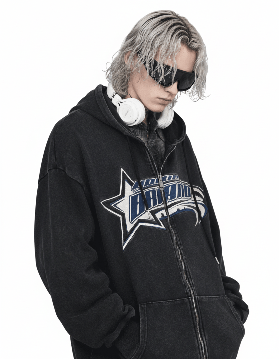 【Mz】street letters hooded na1887