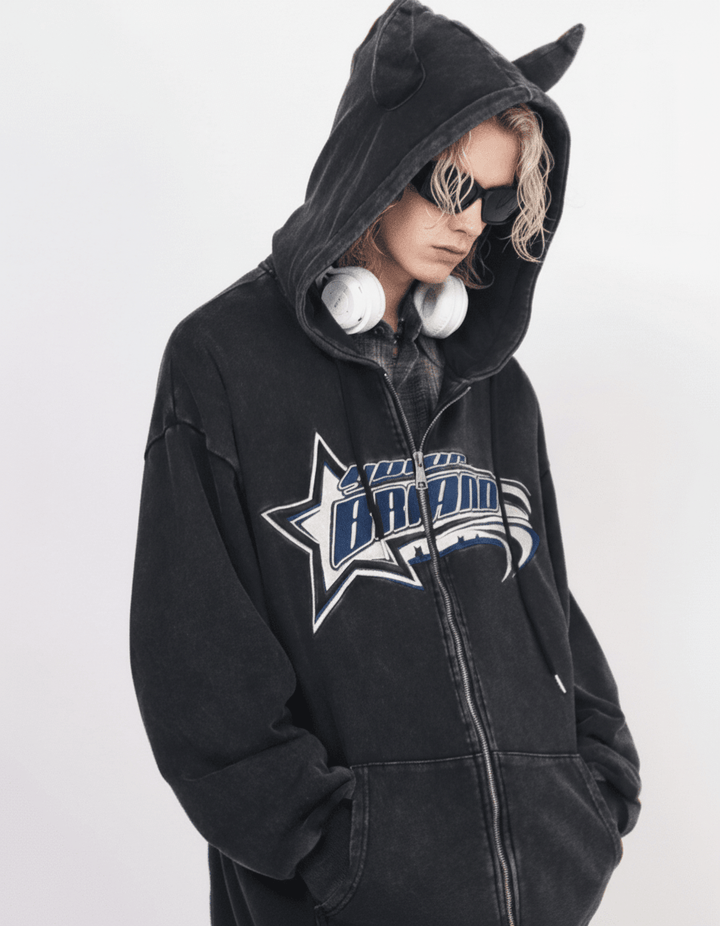 【Mz】street letters hooded na1887