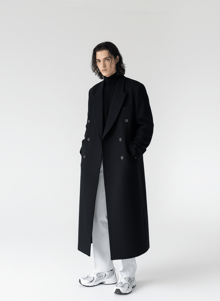 [MRCYC] Loose Black Coat na727