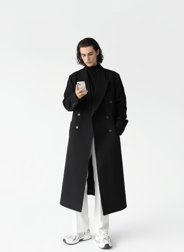 [MRCYC] Loose Black Coat na727