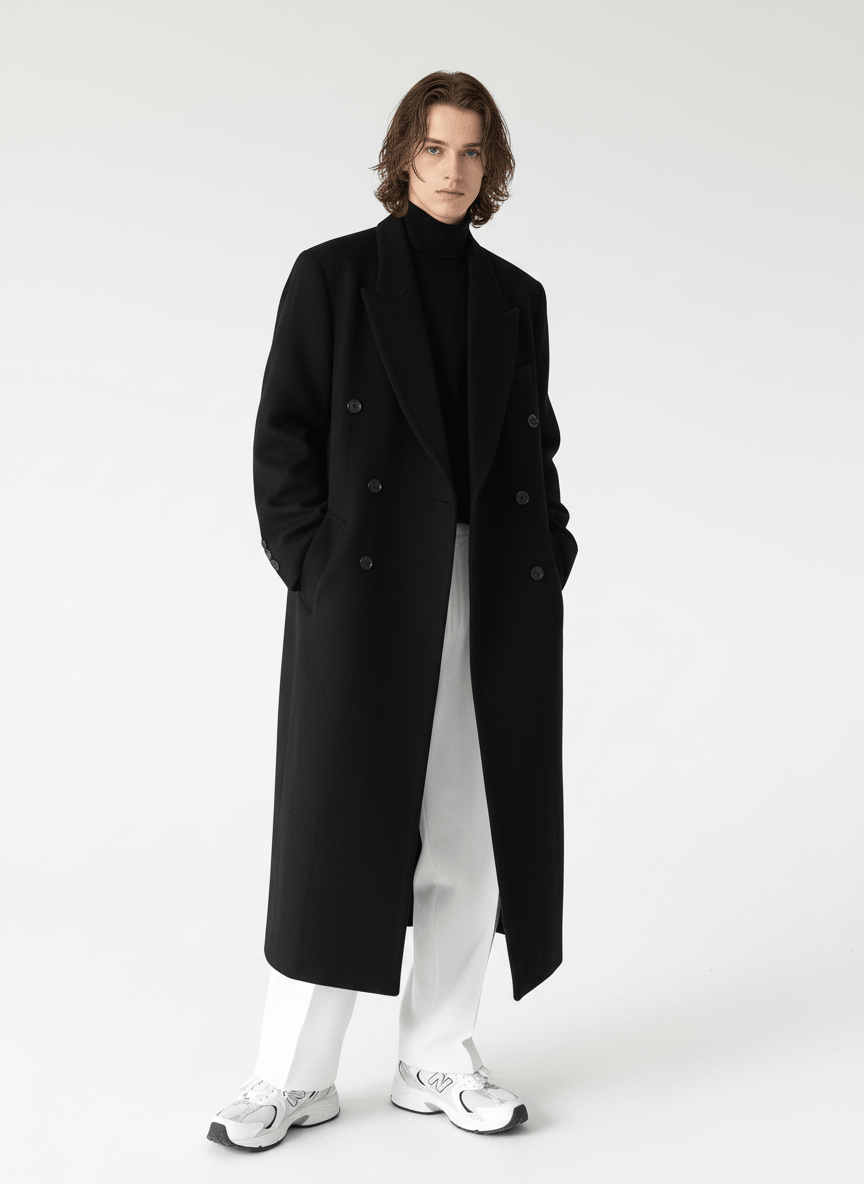 [MRCYC] Loose Black Coat na727