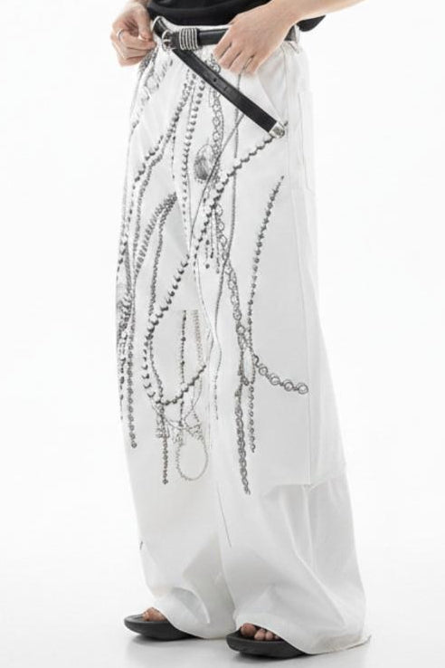 Wide-leg studs pants  na2611