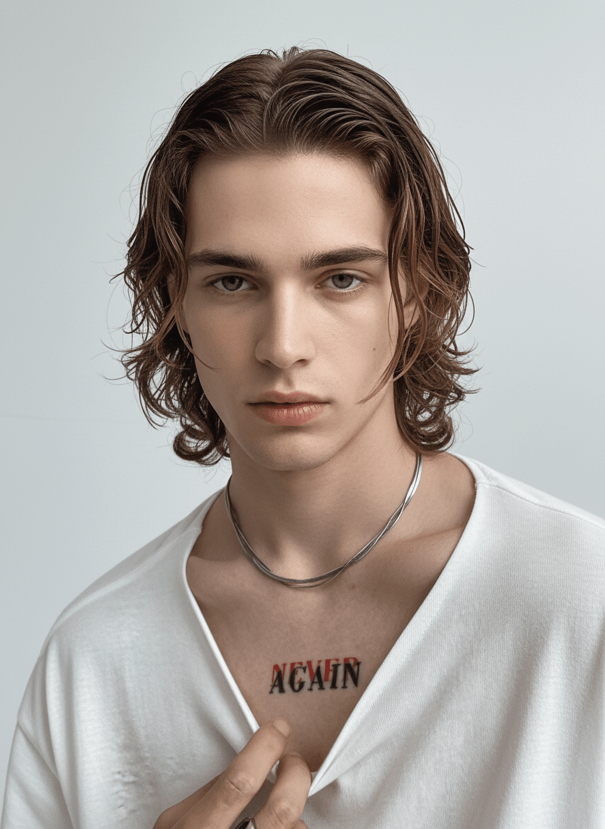 [GENESISBOY] Wool feel fabric high T-shirt NA303