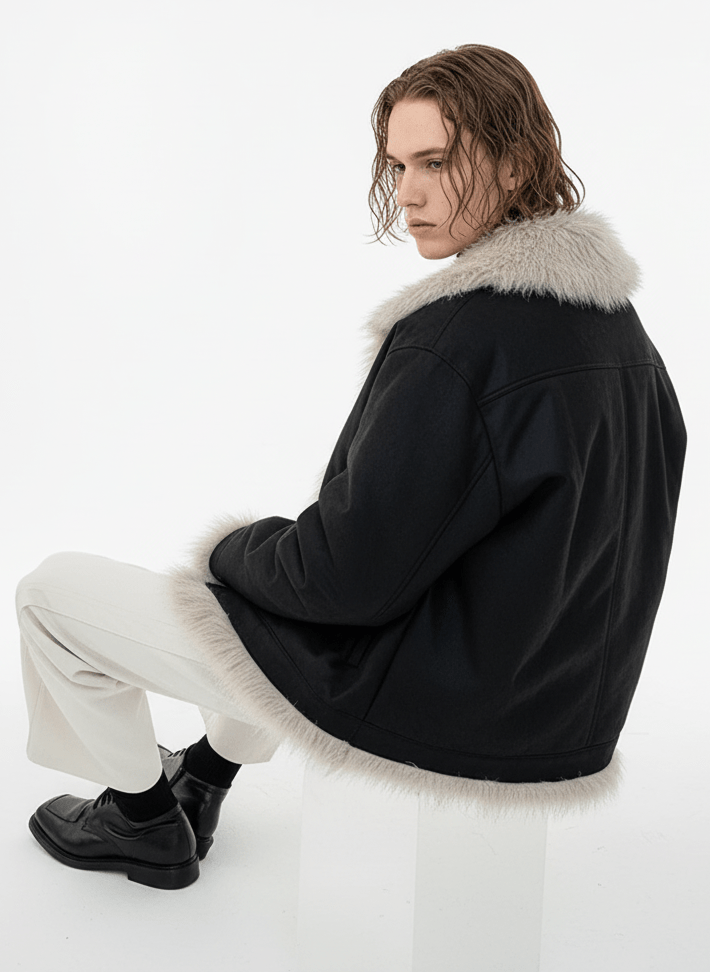 【Hualun】fur leather jacket na1788