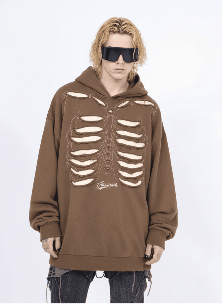 skeleton design niche high street hooded na648