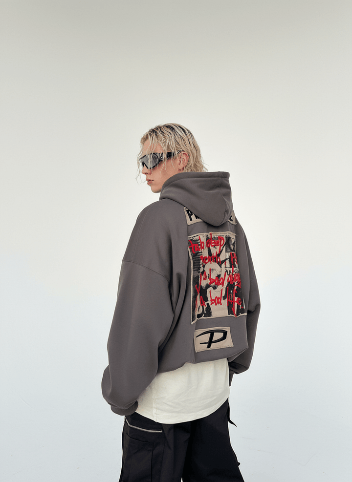 [PeopleStyle] Brand letters personalized printing hooded na787