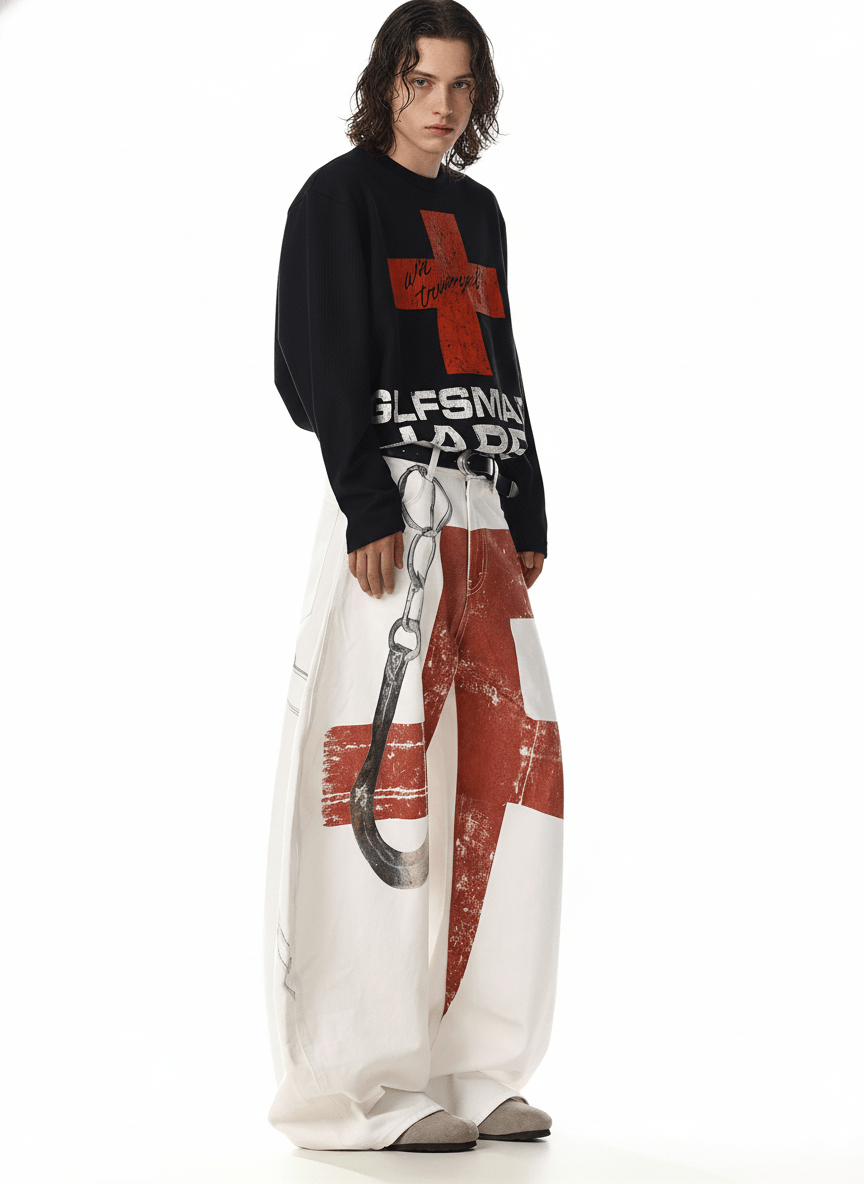 Red Cross Art Denim na2248