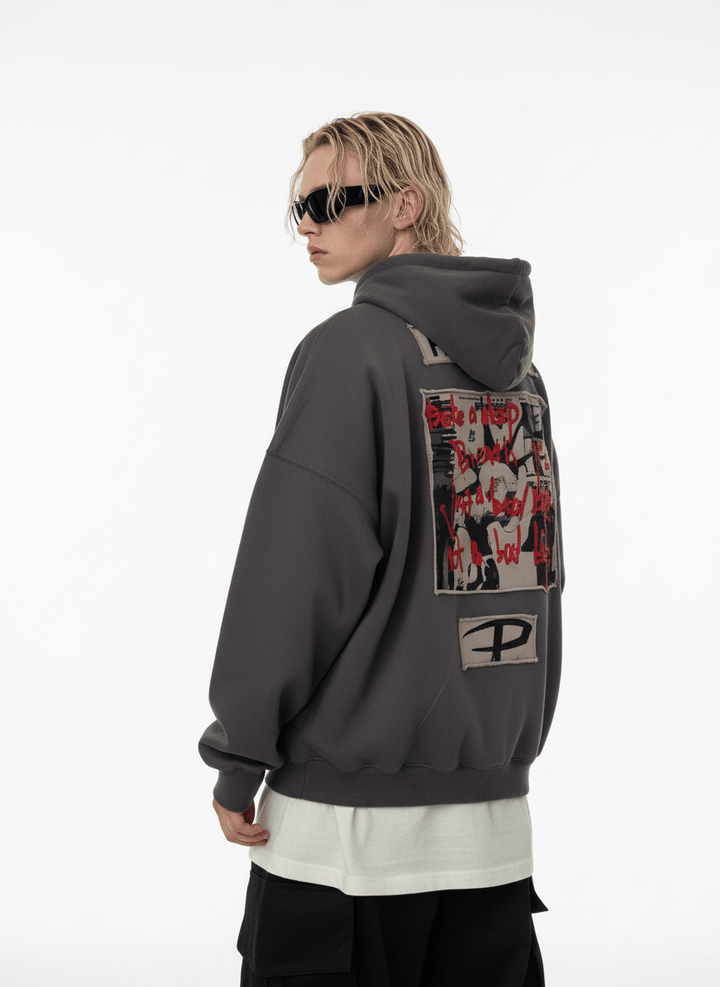 [PeopleStyle] Brand letters personalized printing hooded na787