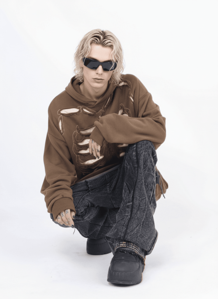 skeleton design niche high street hooded na648