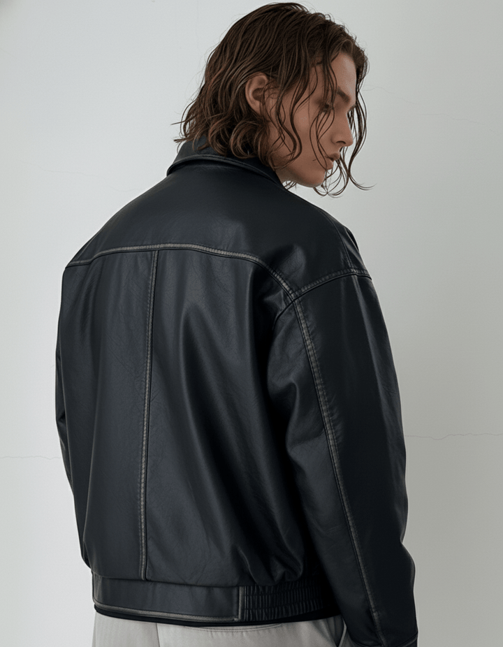 Noir Leather Utility Jacket na2263