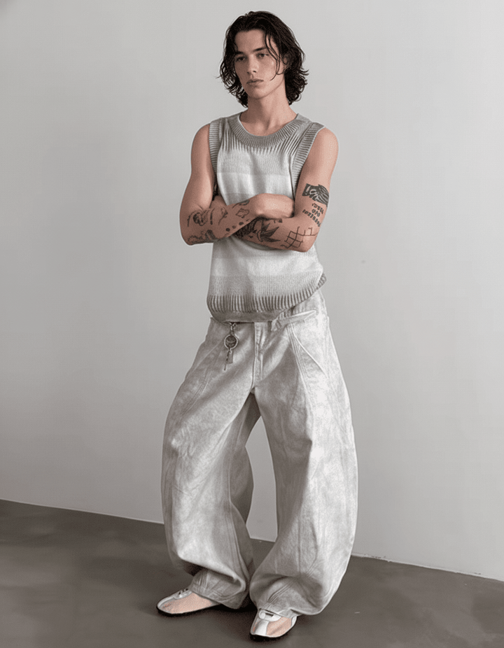 Heavyweight old-wash jeans na1980