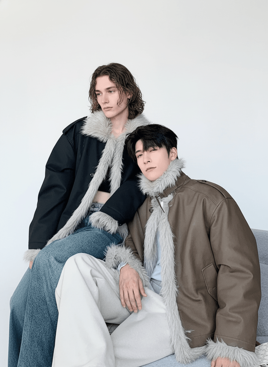 【Hualun】fur leather jacket na1788