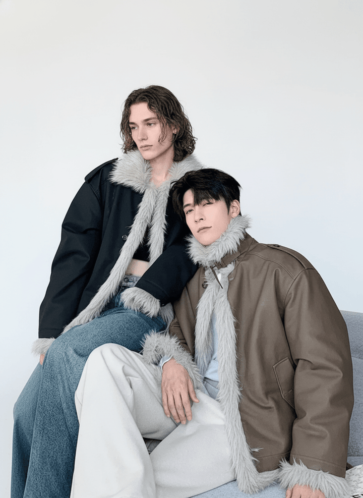 【Hualun】fur leather jacket na1788