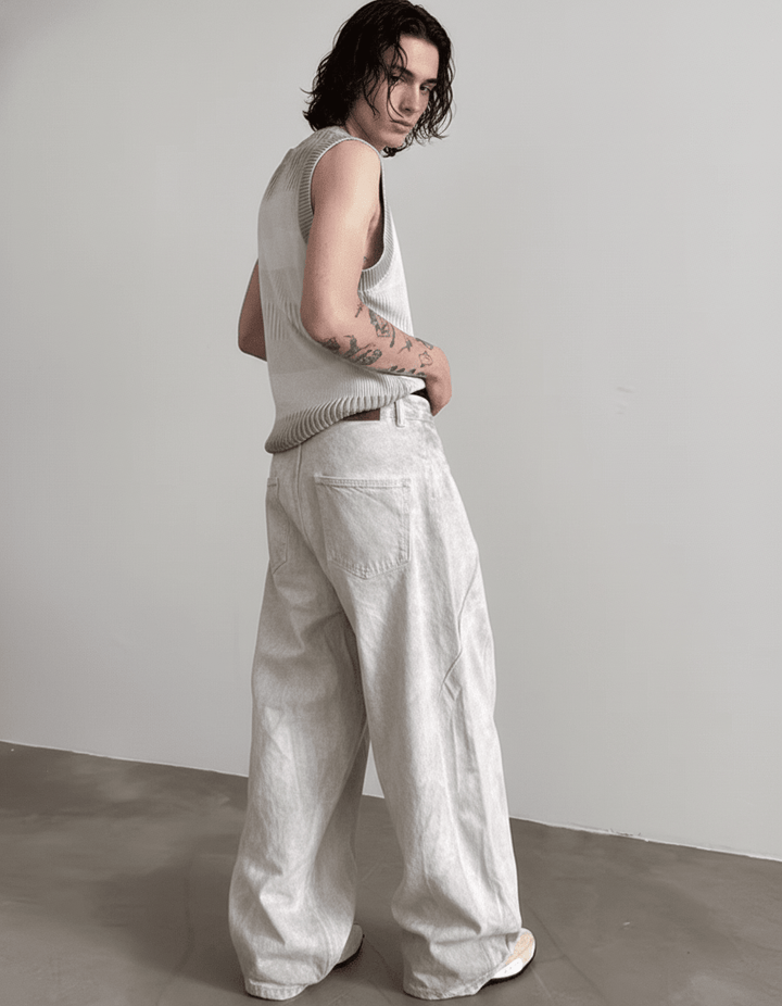 Heavyweight old-wash jeans na1980