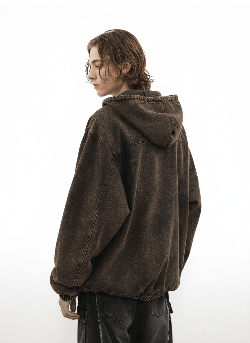 [MRNEARLY] washed denim hooded na969