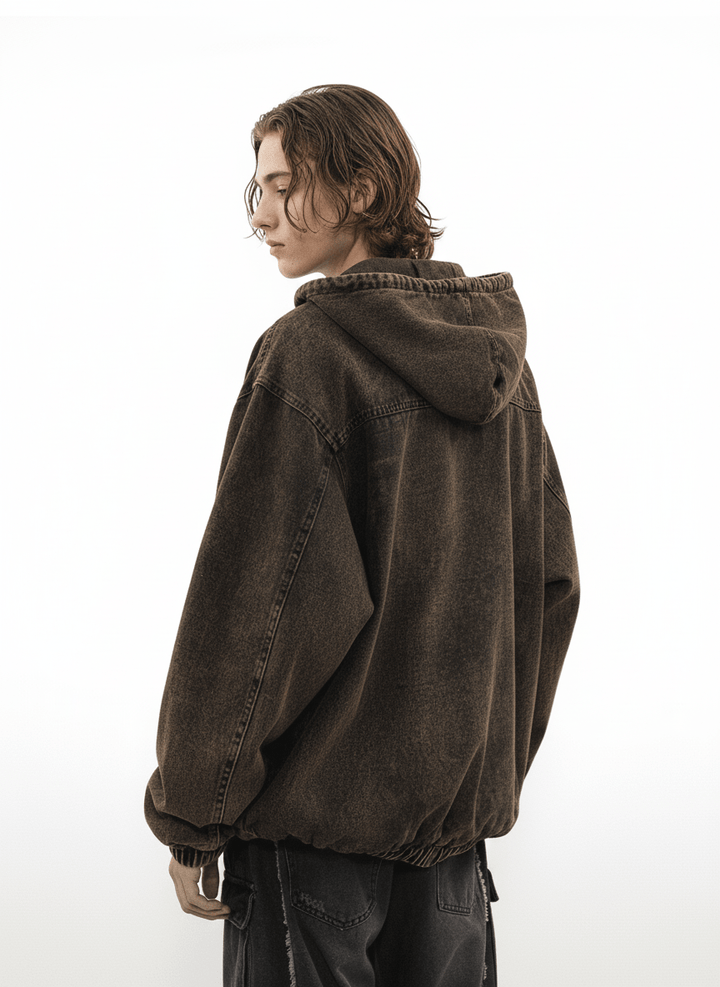 [MRNEARLY] washed denim hooded na969