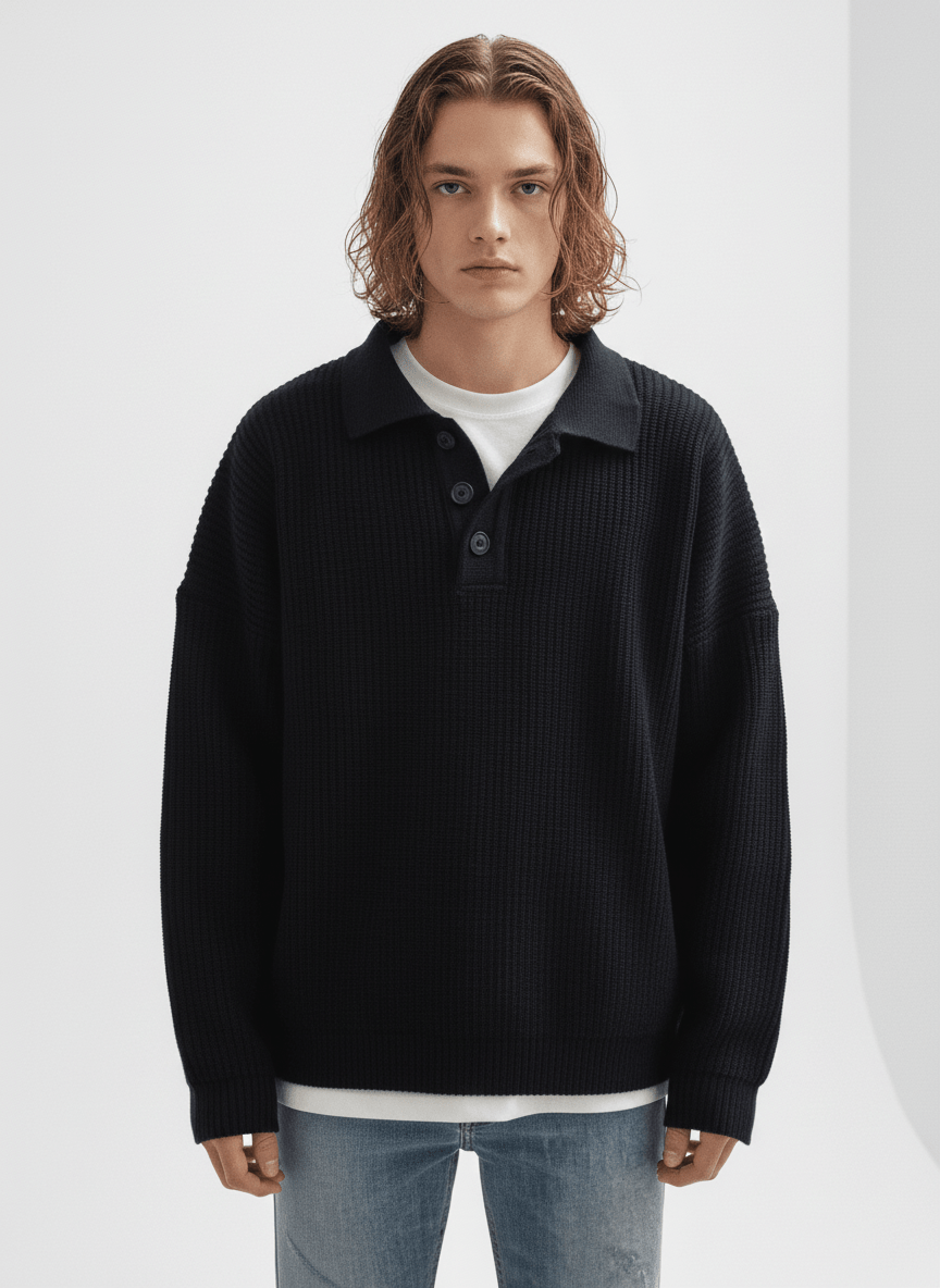 casual long polo knit NA132